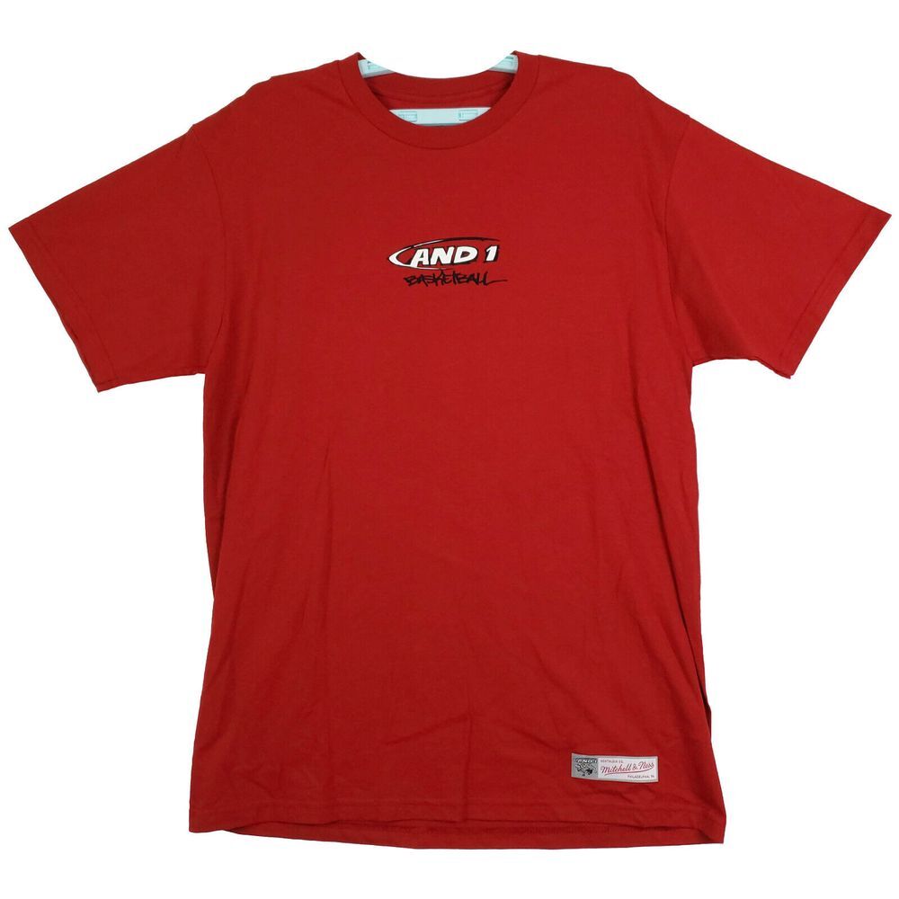 AND1 Mitchell & Ness L Large Shirt You Have No‎ Game Artwork Red New